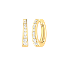 Load image into Gallery viewer, Grain Set Diamond Hoop Earrings 0.51ct set in 18ct Gold
