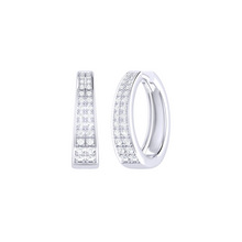 Load image into Gallery viewer, Diamond Double Row Hoop Earrings 0.48ct set in 18ct Gold
