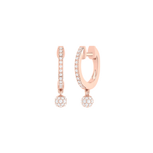 Load image into Gallery viewer, Diamond Drop Huggie Earrings 0.33ct set in 18ct Gold
