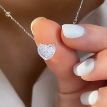 Load image into Gallery viewer, Diamond Heart Halo Necklace set in 18ct Gold

