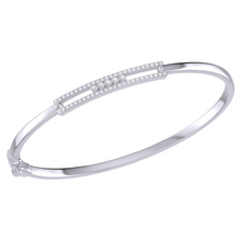 Load image into Gallery viewer, Diamond Set Bar Bangle 0.24ct set in 18ct Gold
