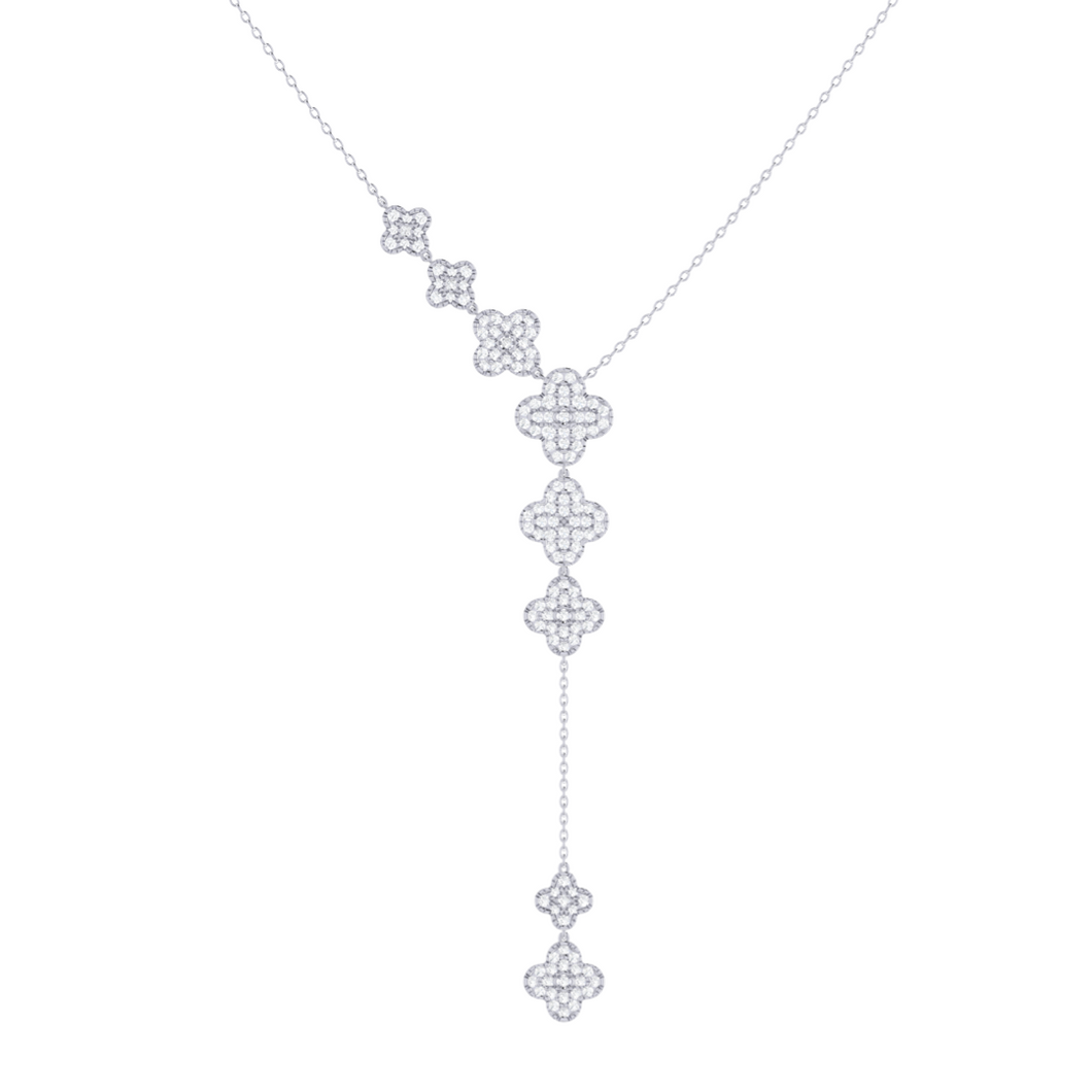 Diamond Clover Drop Necklace 0.83ct set in 18ct Gold