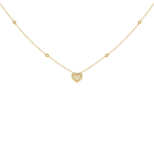 Load image into Gallery viewer, Diamond Heart Halo Necklace set in 18ct Gold
