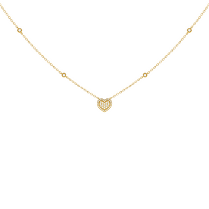 Diamond Heart Halo Necklace set in 18ct Gold