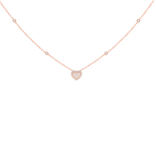 Load image into Gallery viewer, Diamond Heart Halo Necklace set in 18ct Gold
