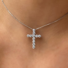 Load image into Gallery viewer, Diamond Cross Pendant 1.74ct set in 18ct White Gold
