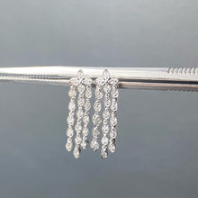 Load image into Gallery viewer, Flower Drop Earrings 0.26ct set in 18ct Gold
