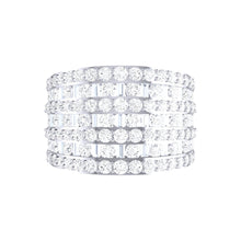 Load image into Gallery viewer, Diamond 7Row Dress Ring 3.74ct set in 18ct White Gold
