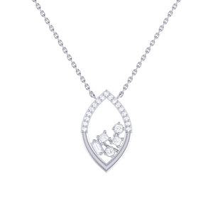 Diamond Open Marquise Necklace 0.10ct set in 18ct Gold