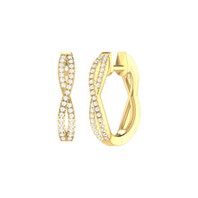Load image into Gallery viewer, Infinity Diamond Hoop Earrings 0.26ct set in 18ct Gold
