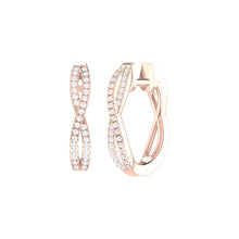 Load image into Gallery viewer, Infinity Diamond Hoop Earrings 0.26ct set in 18ct Gold
