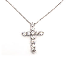 Load image into Gallery viewer, Diamond Cross Pendant 1.74ct set in 18ct White Gold

