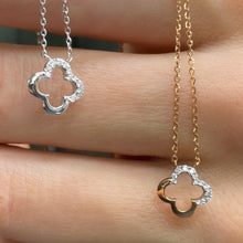 Load image into Gallery viewer, Clover Diamond Necklace 0.05ct set in 18ct Gold
