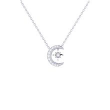 Load image into Gallery viewer, Moon Diamond Necklace 0.08ct set in 18ct Gold
