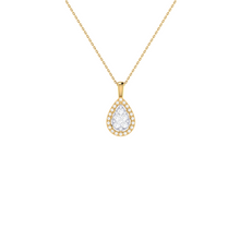 Load image into Gallery viewer, Pear Halo Necklace 0.42ct set in 18ct Gold
