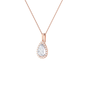 Pear Halo Necklace 0.42ct set in 18ct Gold