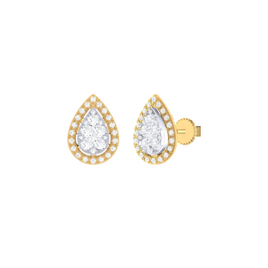 Pear Halo Diamond Earrings 0.43ct set in 18ct Gold