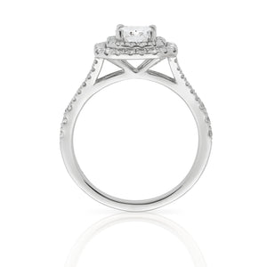 Radiant Ring Radiant - Double Halo & Diamond Set Split Shank Shoulders