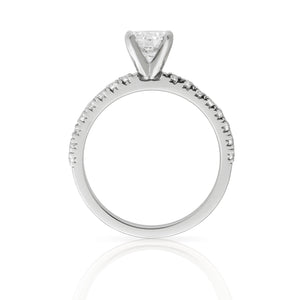 Platinum Engagement Ring 0.83ct Round Brilliant Cut - High Setting