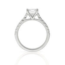 Load image into Gallery viewer, Platinum Engagement Ring 0.96ct Princess Cut - Diamond Shoulders
