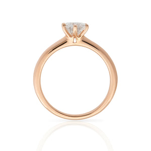 18ct Rose Gold Engagement Ring 0.50ct Round Brilliant Cut - 6 Claw