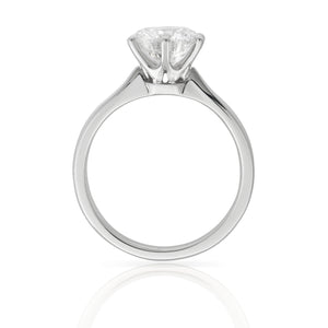 Platinum Engagement Ring 1.01ct Round Brilliant Cut - 6 Claw Setting