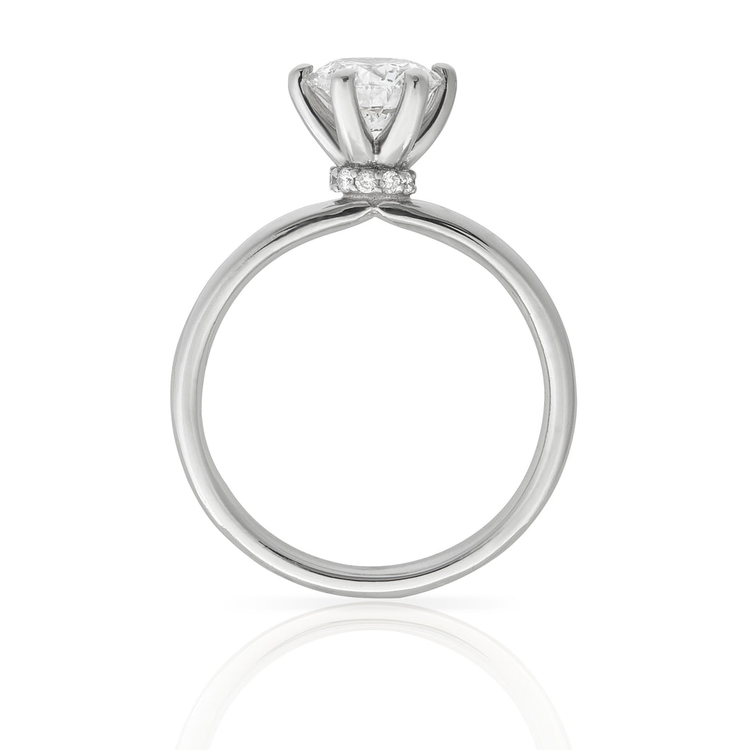 Round Brilliant Cut Engagement Ring - Hidden Halo