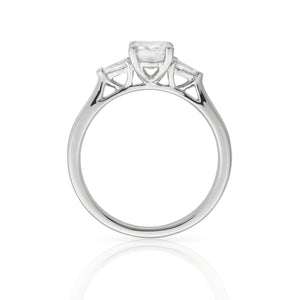 Platinum Engagement Ring 1.32ct Radiant & Pear Shaped Three Stone