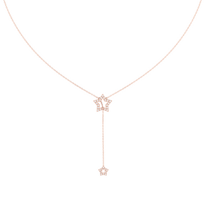 Star Diamond Drop Necklace set in 18ct Gold