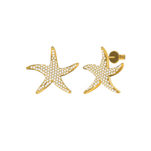 Load image into Gallery viewer, Starfish Diamond Earrings 0.69ct set in 18ct Gold
