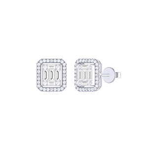 Diamond Baguette Earrings set in 18ct Gold