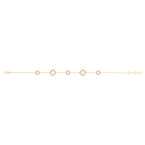 Clover Diamond Bracelet set in 9ct Gold