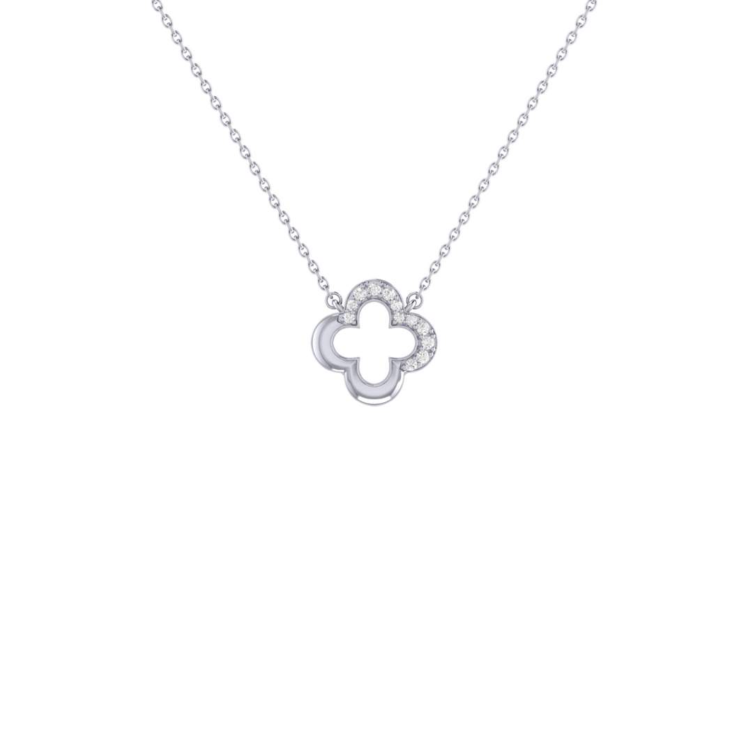 Clover Diamond Necklace 0.05ct set in 18ct Gold