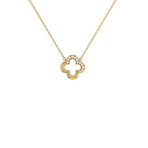 Clover Diamond Necklace 0.05ct set in 18ct Gold