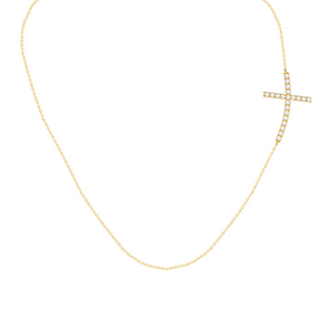 Cross Necklace 0.20ct set in 9ct Gold