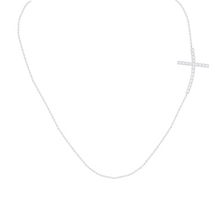Load image into Gallery viewer, Cross Necklace 0.20ct set in 9ct Gold
