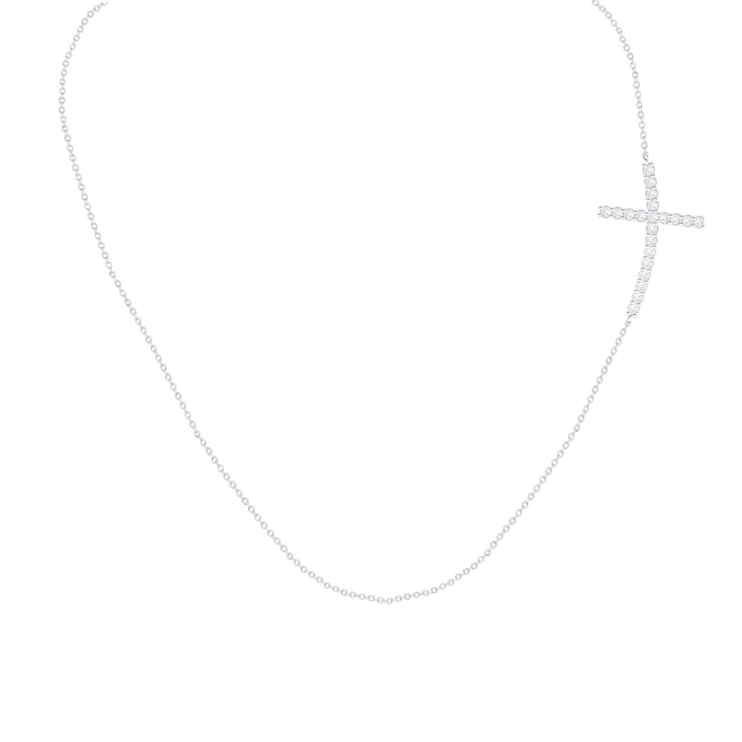 Cross Necklace 0.20ct set in 9ct Gold