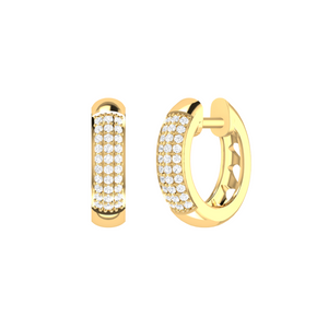Pave Diamond Huggie Earrings 0.25ct set in 18ct Gold