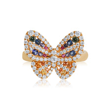 Load image into Gallery viewer, Sapphire Rainbow Butterfly Dress Ring 0.90ct set in 18ct Rose Gold
