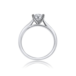 Platinum Engagement Ring 1.00ct Pear Cut - Cathedral Setting