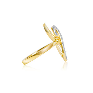 18ct Gold Infinity Twist Diamond Dress Ring 0.27ct