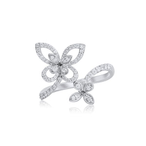 18ct Gold Butterfly Diamond Dress Ring 0.34ct