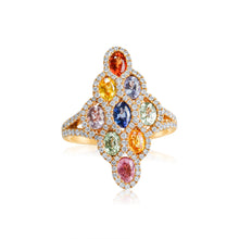 Load image into Gallery viewer, Sapphire Rainbow Marquise Shaped Dress Ring 2.79ct set in 18ct Rose Gold
