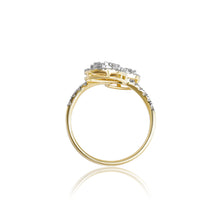 Load image into Gallery viewer, 18ct Yellow Gold Pear &amp; Round Twist Diamond Dress Ring 0.64ct
