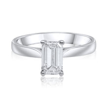 Load image into Gallery viewer, Emerald Cut Engagement Ring - 4 Claw Cathedral Setting
