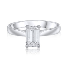 Load image into Gallery viewer, Platinum Engagement Ring 1.00ct Emerald Cut
