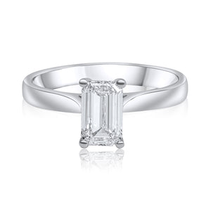 Platinum Engagement Ring 1.00ct Emerald Cut