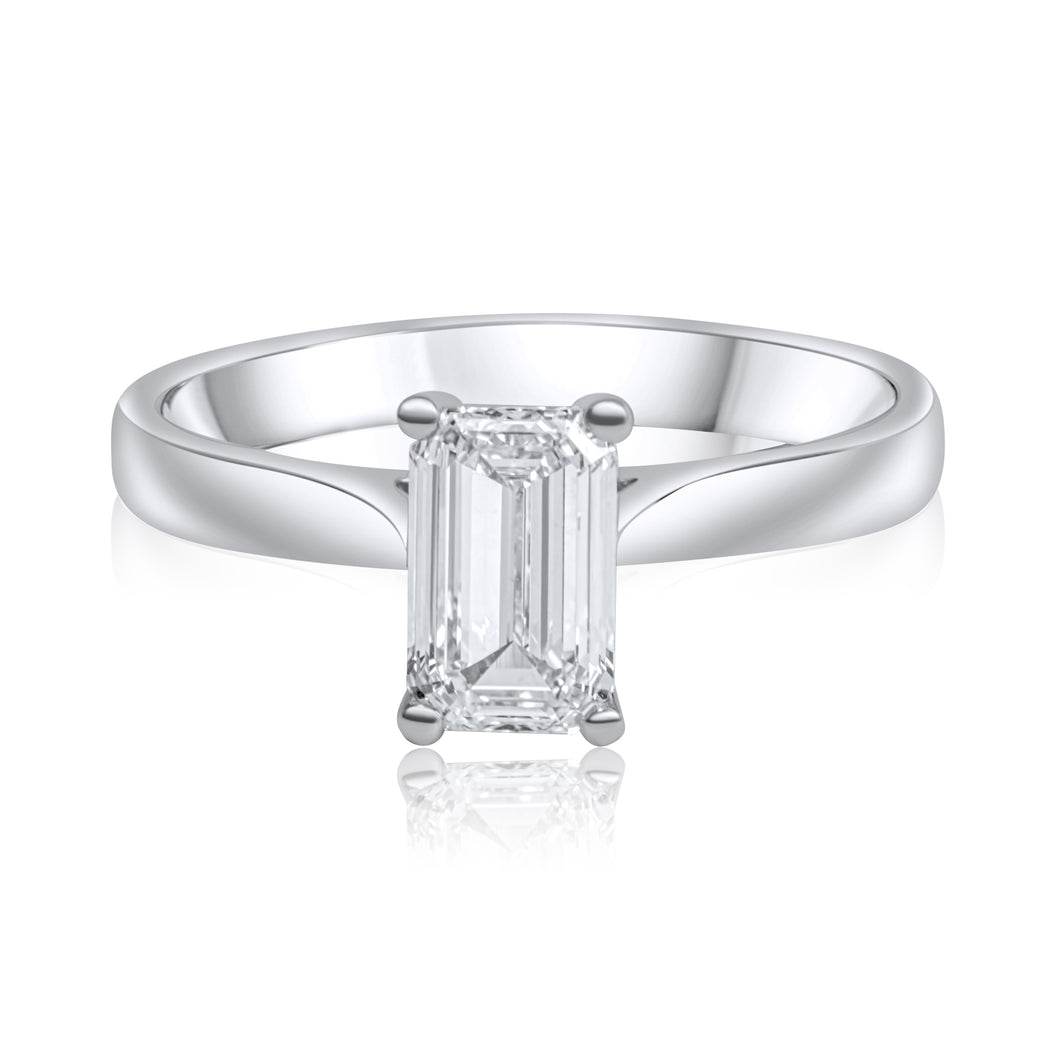 Emerald Cut Engagement Ring - 4 Claw Cathedral Setting