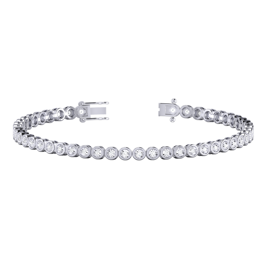 Diamond Rub Over Tennis Bracelet 0.83ct set in 18ct Gold