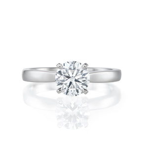 Platinum Engagement Ring 1.01ct Round Brilliant Cut - 4 Claw